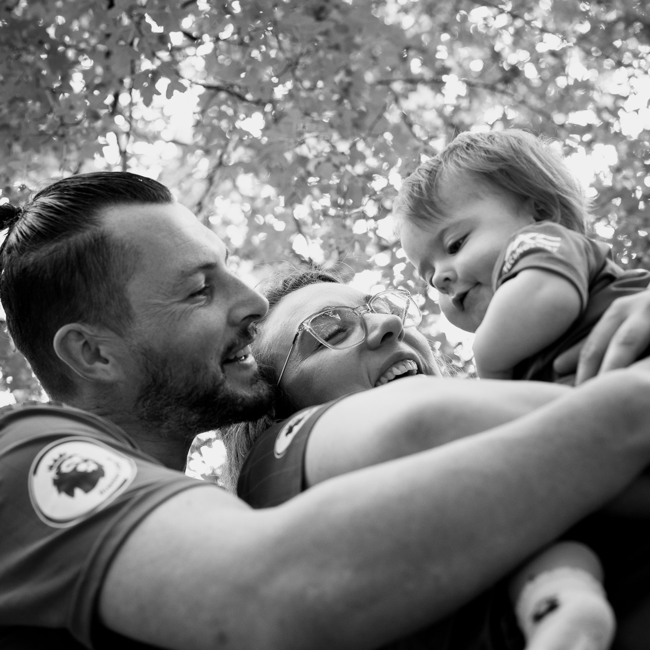 Photo de famille en noir et blanc